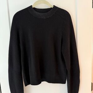 Rag & Bone Black Cashmere Crew Sweater Ribbed Details Like New Quiet Luxury
